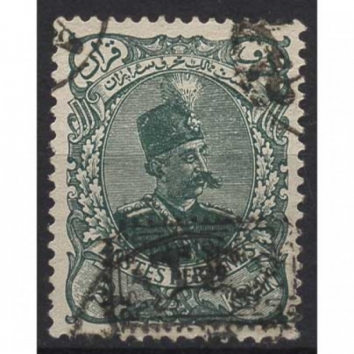 Iran 1902 Löwe, Schah Mosaf-far-od-Din mit Handstempelaufdruck 139 gestempelt