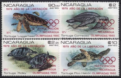 Nicaragua 1980 Jahr der Befreiung Olympia Schildkröten 2099/02 postfrisch