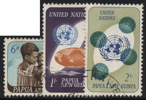 Papua Neuguinea 80/82 gestempelt UNO, Globus, Erde