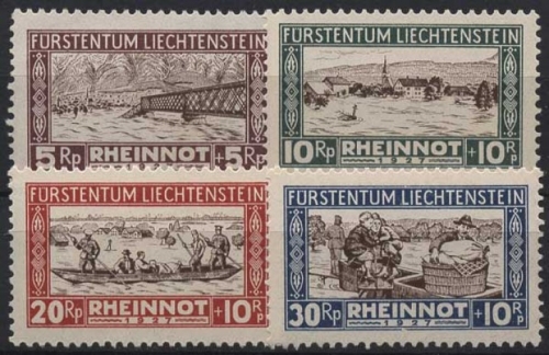 Liechtenstein 1928 Hilfe für die Hochwassergeschädigten 78/81 postfrisch