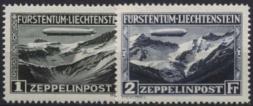 Liechtenstein 1931 Luftpostmarken Graf Zeppelin 114/15 postfrisch