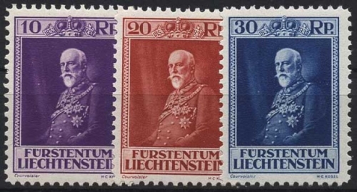 Liechtenstein 1933 80. Geburtstag des Fürsten Franz I. 122/24 postfrisch