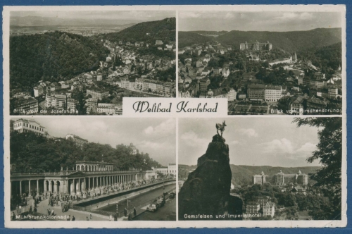 Weltbad Karlsbad Blick vom Hirschensprung, gelaufen 194? (AK2650)
