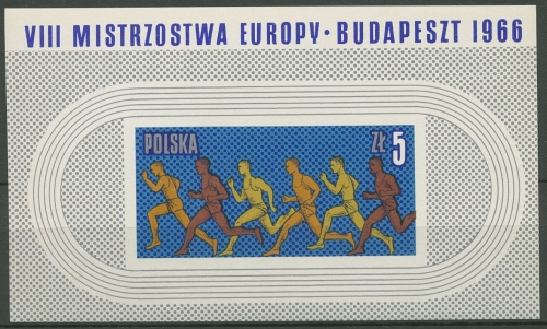 Polen 1966 Leichtathletik-WM Budapest Block 39 postfrisch (C93258)
