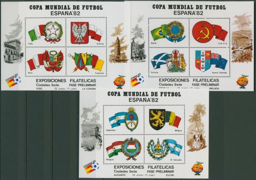 Spanien 1982 Fußball-WM Spanien Vignetten-Block postfrisch (C93461)