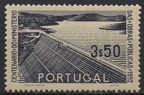 Portugal 1952 100 Jahre Ministerium für öffentliche Arbeiten 787 mit Falz
