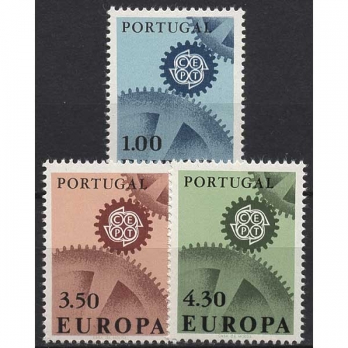 Portugal 1967 Europa CEPT Zahnräder 1026/28 postfrisch