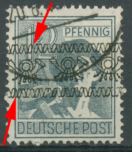 Bizone 1948 Bandaufdruck mit Aufdruckfehler 40 I AF PII gestempelt