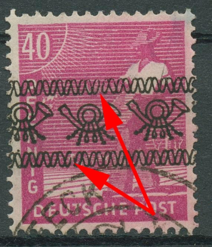 Bizone 1948 Bandaufdruck mit Aufdruckfehler 47 I AF PII gestempelt