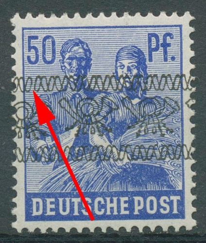 Bizone 1948 Bandaufdruck mit Aufdruckfehler 48 I AF PII postfrisch