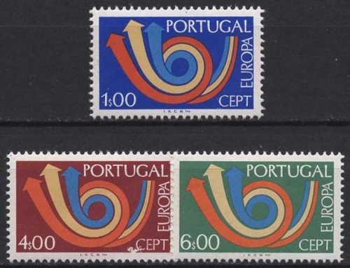 Portugal 1973 Europa CEPT Posthorn 1199/01 postfrisch, kleine Mängel