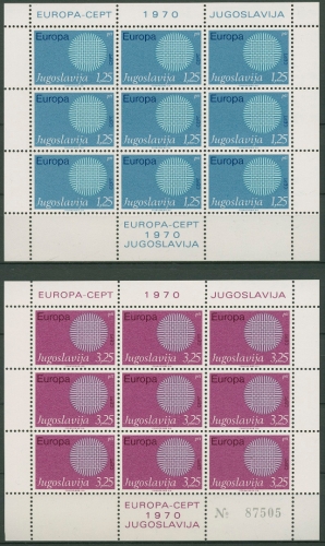 Jugoslawien 1970 Europa CEPT Flechtwerk Kleinbogen 1379/80 K postfrisch (C93509)
