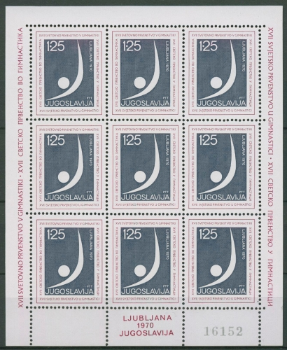 Jugoslawien 1970 Turn-WM Ljubljana Kleinbogen 1398 K postfrisch (C93514)