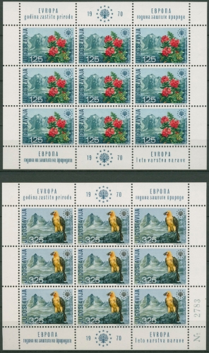 Jugoslawien 1970 Naturschutz Rose Geier Kleinbg.1406/07 K postfrisch (C93516)