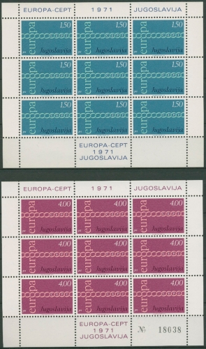 Jugoslawien 1971 Europa CEPT Kettensymbol Kleinbogen 1416/17 K postfr. (C93520)