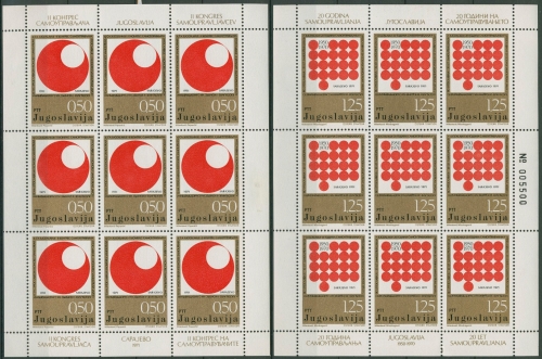 Jugoslawien 1971 Selbstverwaltungskongress Kleinbg.1418/19 K postfrisch (C93522)