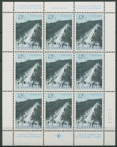 Jugoslawien 1972 Skiflug-WM Planica Kleinbogen 1450 K postfrisch (C93528)