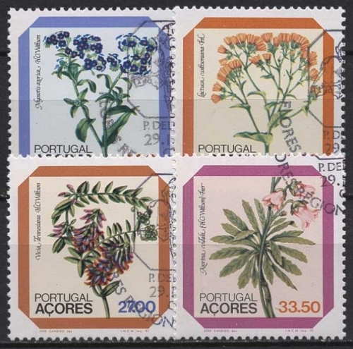 Portugal - Azoren 1982 Blumen 349/52 gestempelt