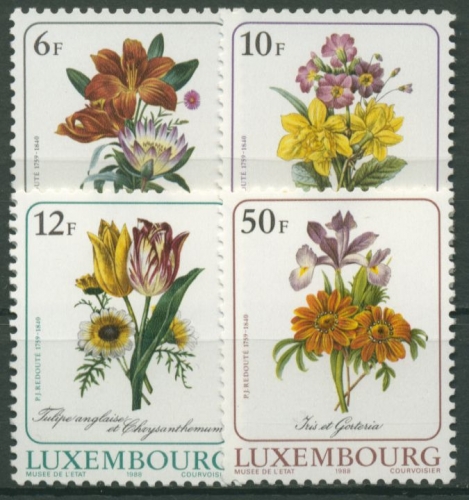 Luxemburg 1988 Blumengemälde 1190/93 postfrisch