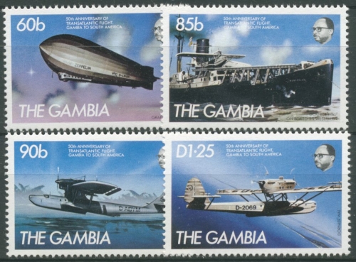 Gambia 1984 50 Jahre Transatlantikflüge nach Südamerika 535/38 postfrisch