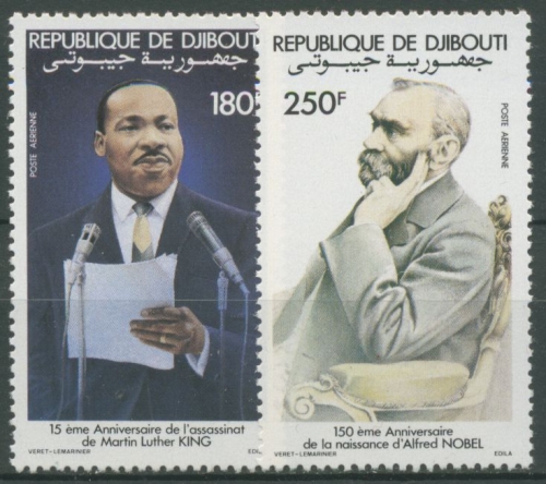 Dschibuti 1983 15. Todestag von Martin Luther King Nobelpreis 369/70 postfrisch