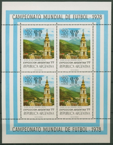 Argentinien 1978 Fußball-WM Argentinien Kleinbogen 1322 K postfrisch (C93787)