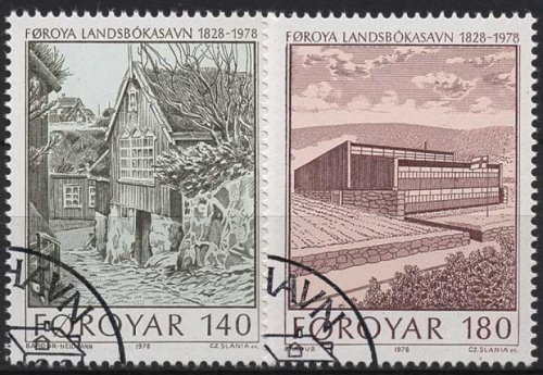 Färöer 1978 150 Jahre Nationalbibliothek 39/40 gestempelt