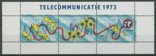 Niederländische Antillen 1973 Fernmeldeverbindungen Block 2 postfrisch (C93840)