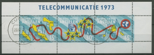 Niederländische Antillen 1973 Fernmeldeverbindungen Block 2 gestempelt (C93841)