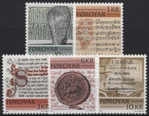 Färöer 1981 Historische Schriften 65/69 postfrisch