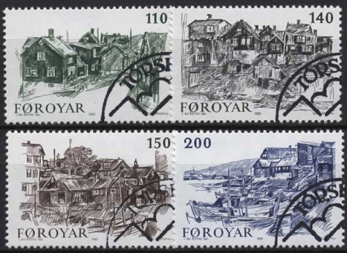 Färöer 1981 Alt-Torshavn 59/62 gestempelt