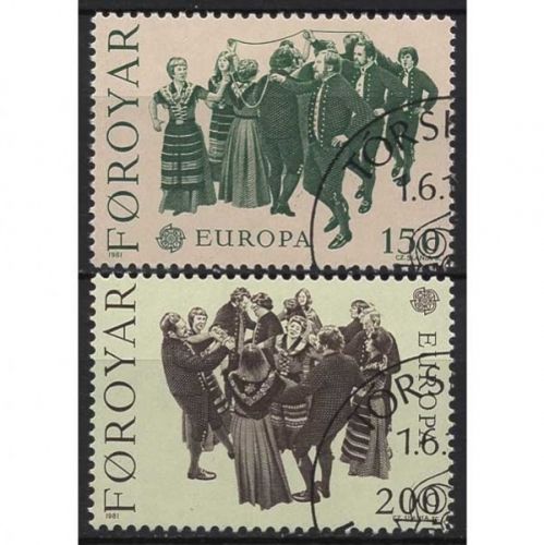 Färöer 1981 Europa CEPT: Folklore 63/64 gestempelt
