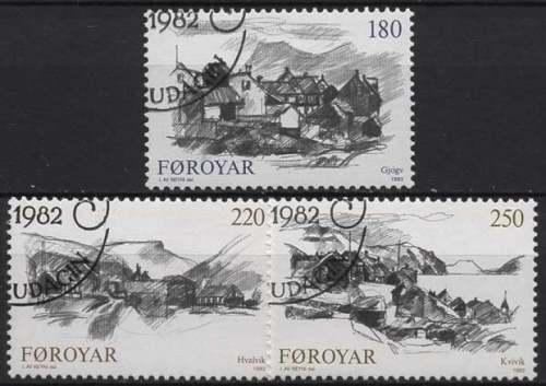 Färöer 1982 Färingische Dörfer 72/74 gestempelt