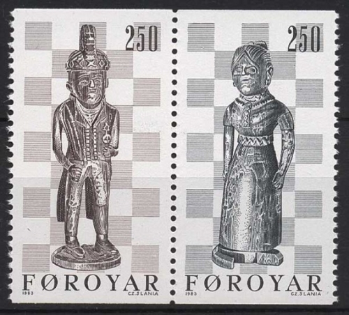 Färöer 1983 Schachfiguren Zusammendruck 82/83 ZD postfrisch