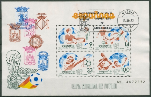 Spanien 1982 Fußball-WM Spanien Block 26 gestempelt (C91696)