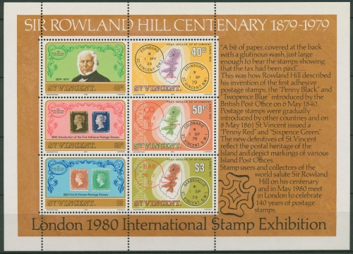 St. Vincent 1979 Postmann Rowland Hill Block 9 postfrisch (C93856)