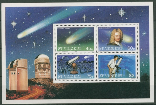 St. Vincent 1986 Halleyscher Komet Block 33 postfrisch (C93862)