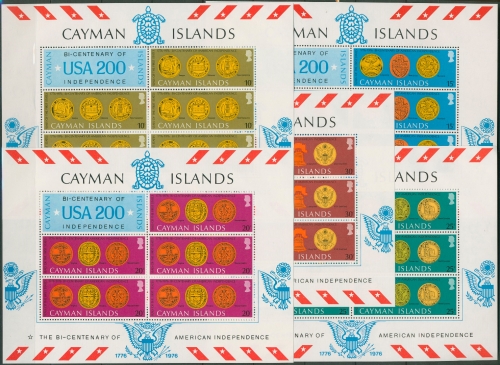 Cayman-Islands 1976 200 Jahre USA Kleinbogensatz 368/72 K postfrisch (C93873)