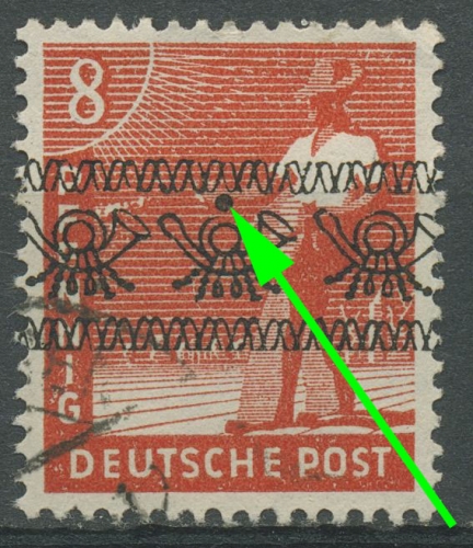 Bizone 1948 Bandaufdruck Aufdruckfehler Kasseler Punkt 38 Ia AF OI gestempelt