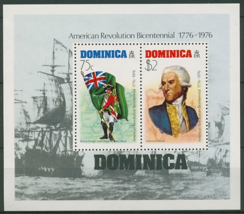 Dominica 1976 Unabhängigkeit Amerikas Block 35 postfrisch (C93953)