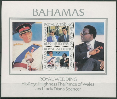 Bahamas 1981 Hochzeit Prinz Charles Lady Diana Block 33 postfrisch (C94009)