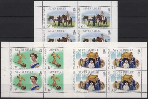 Falkland 1977 25 Jahre Regentschaft Königin Elisabeth 249/51 H-Bl. (D21459)