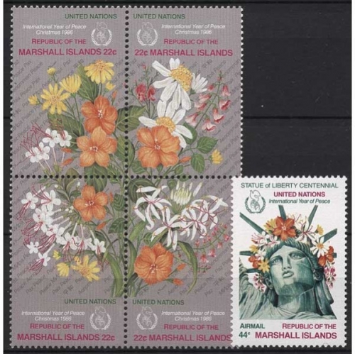 Marshall-Inseln 1986 Jahr des Friedens Weihnachten Blumen 96/00 postfrisch