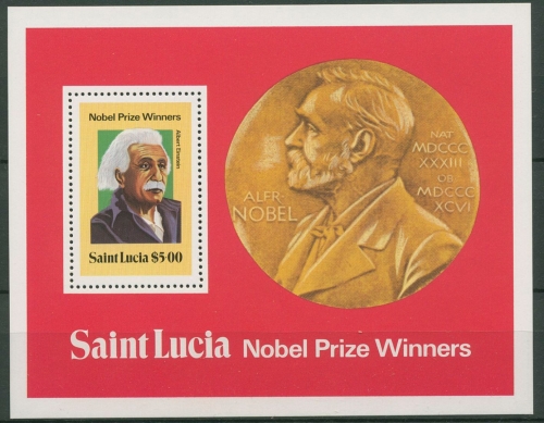 St. Lucia 1980 Nobelpreis Albert Einstein Block 22 postfrisch (C94057)