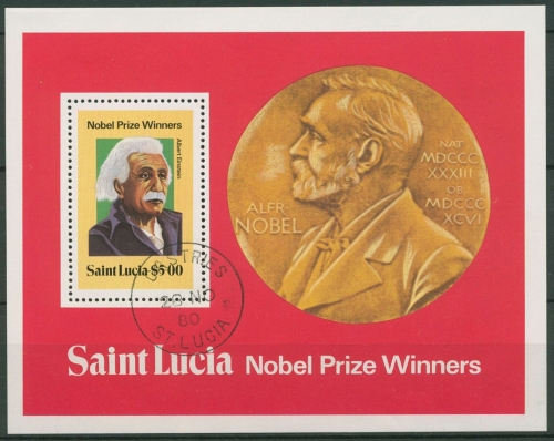 St. Lucia 1980 Nobelpreis Albert Einstein Block 22 gestempelt (C94058)