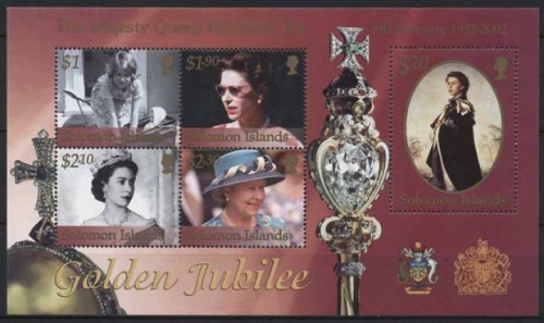 Salomonen 2002 50. Jahre Königin Elisabeth II. Block 66 postfrisch (C21579)