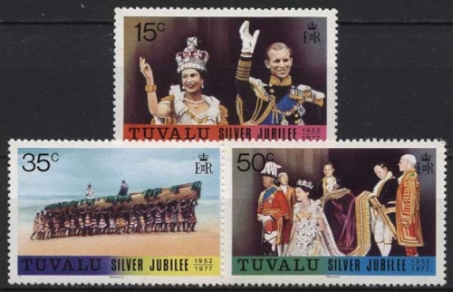 Tuvalu 1977 25 Jahre Regentschaft Königin Elisabeth II. 43/45 postfrisch