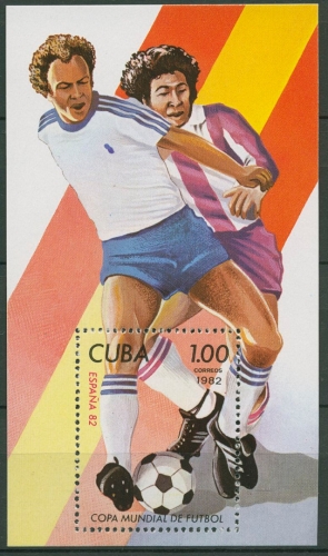 Kuba 1982 Fußball-WM Spanien Block 71 postfrisch (C94072)