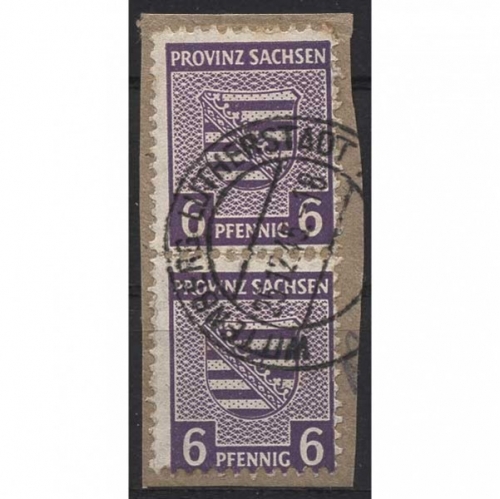 SBZ Provinz Sachsen 1945 Postmeistertrennung 69 X A a gestempelt geprüft, Paar