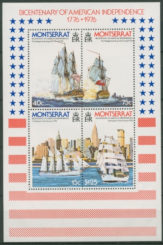 Montserrat 1976 200 Jahre USA Segelschiffe Block 11 postfrisch (C94107)